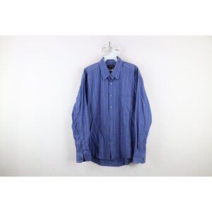 Vintage 90s Yves Saint Laurent Mens 16 34/35 Pinstriped Collared Button Shirt